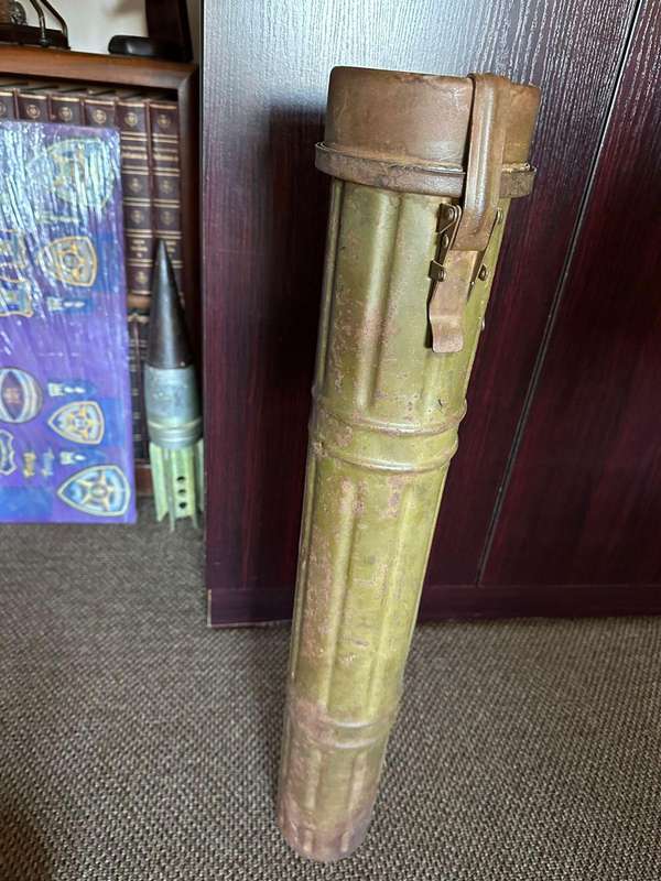 Rhodesian war period,metal RPG holder. Height 74 cm.