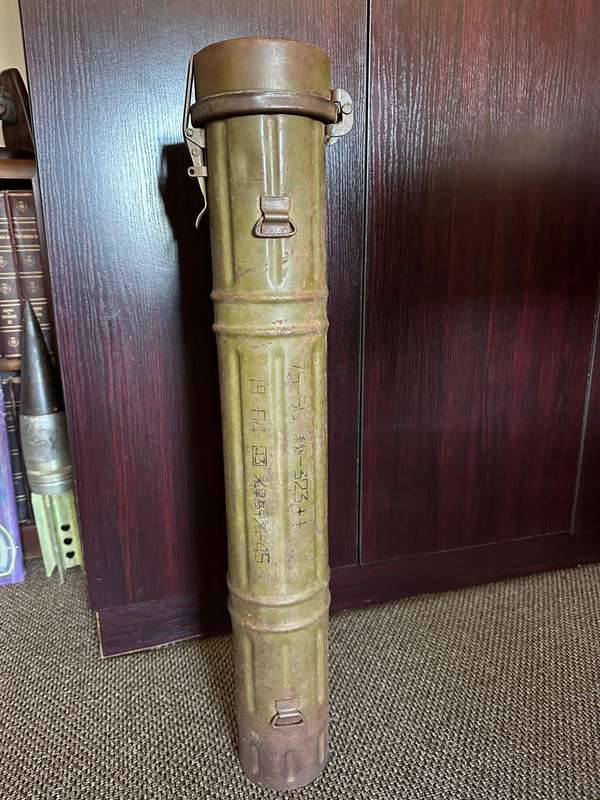 Rhodesian war period,metal RPG holder. Height 74 cm.