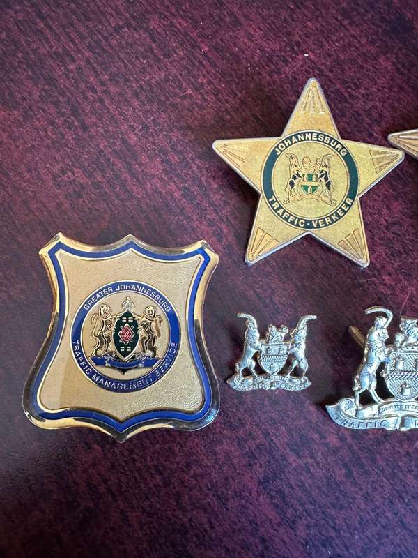 Johannesburg traffic badges.