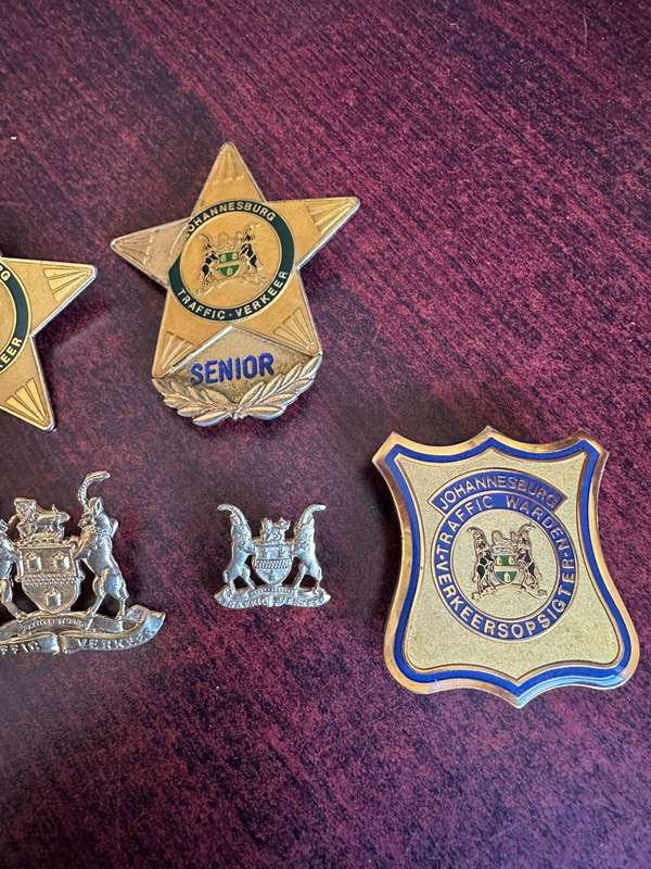 Johannesburg traffic badges.