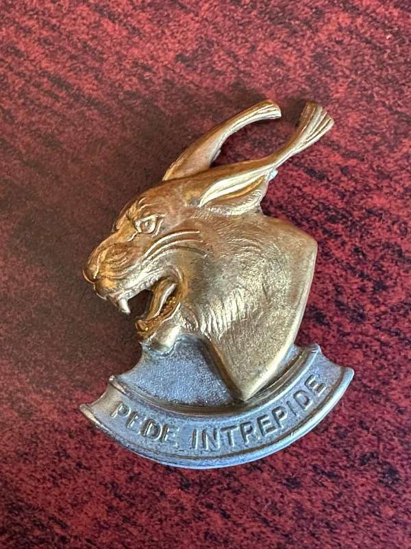 Regiment Pretorius bi-metal cap badge. Approved in 1989. 2 x Lugs.