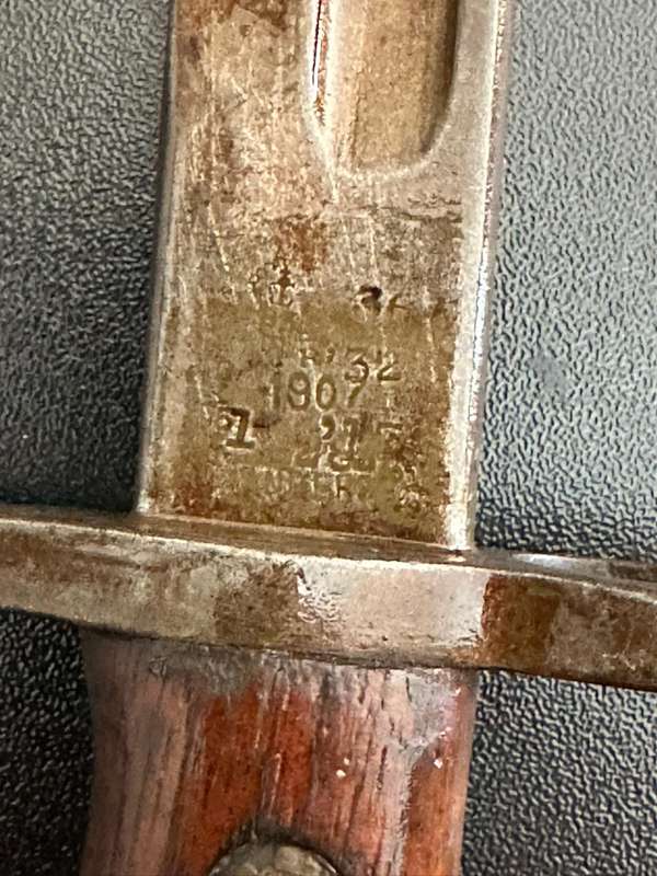 1907 Pattern bayonet, with no scabbard.