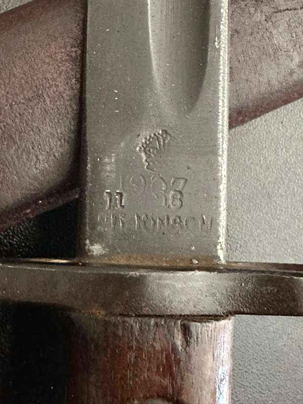 1907 Pattern bayonet,Wilkinson makers mark, with scabbard. Good condition.