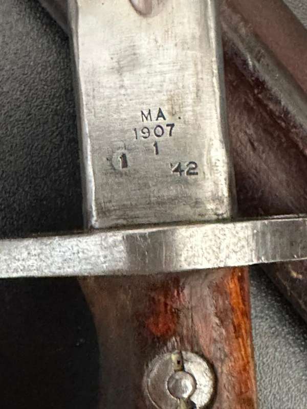 1907 Pattern bayonet with scabbard. Chromed for ceremonial use.