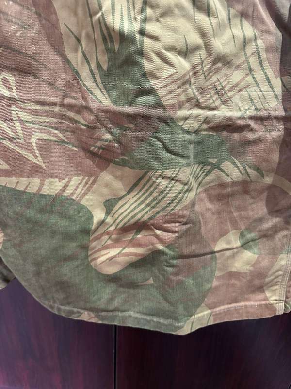 Rhodesian camo jacket, early brush stroke pattern,late 1960's-early 1970's. Size large,measures 60c