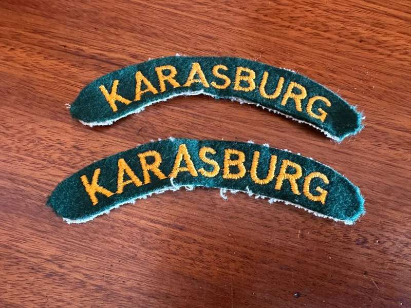 Karasburg cloth title pair, 1960's-1970's. Scarce
