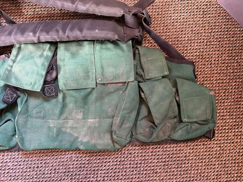 Koevoet Chest webbing in good and complete condition. Battle used still with sweat stains from Bush