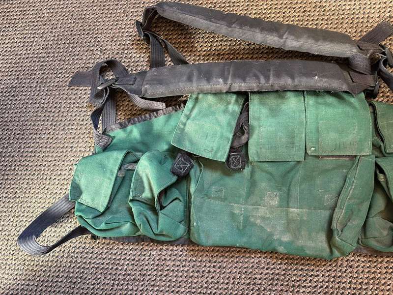 Koevoet Chest webbing in good and complete condition. Battle used still with sweat stains from Bush