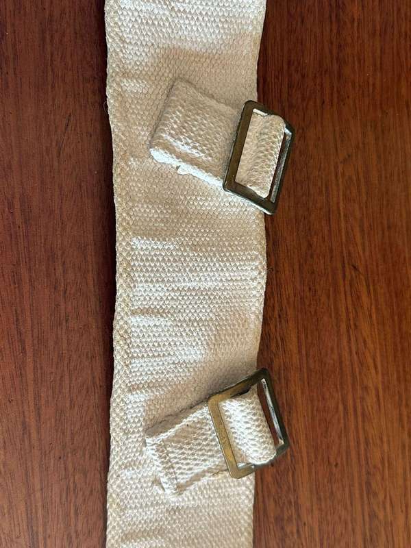 WW 2 webbing belt with brass fittings- extended length 132 cm.