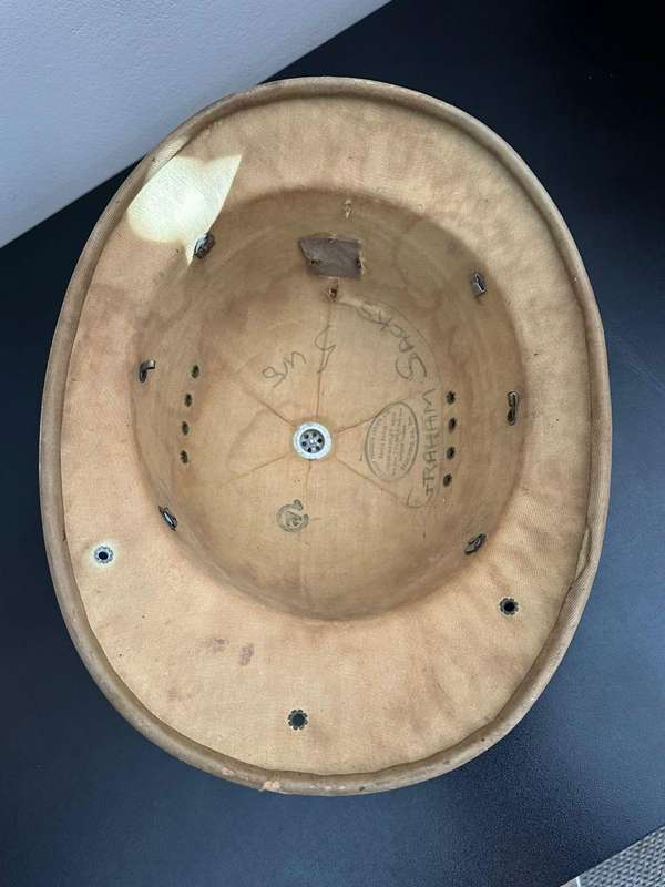 Original WW2 SA Air force pith helmet (no inner). Belonged to Graham Sacks, he was a flight Engineer