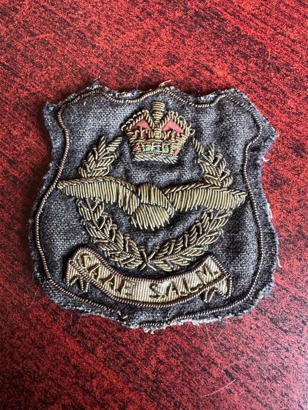 RAF bullion embroidered, WW2 period blazer badge.