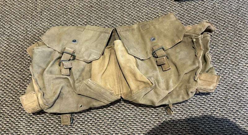 Rhodsian pattern 62 webbing. Kidney pouches and padded yoke.