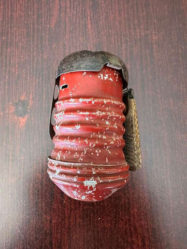 Italian WW2 hand grenade. Called the Red Devil because it frequently failed.