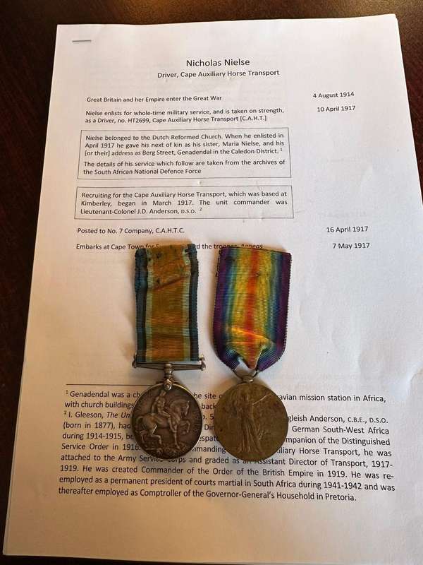WW1 Group of 2. Copies of records named to Nielse N. charged with stealing public goods and taken in