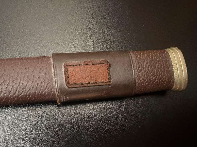 SADF Army ceremonial sword with leather scabbard. Numbered and made by WKC Solingen Germany.