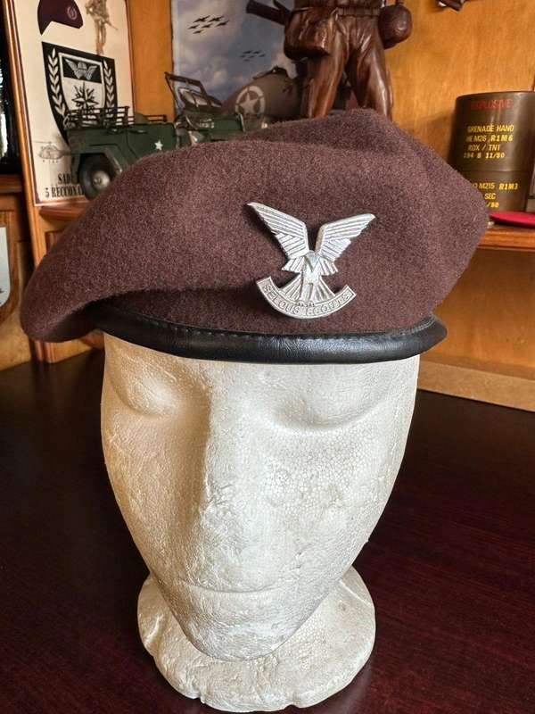 Rhodesian Selous Scouts beret with badge. Guaranteed original. Badge is also original anodised badge