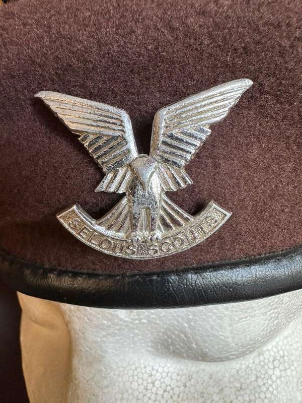 Rhodesian Selous Scouts beret with badge. Guaranteed original. Badge is also original anodised badge