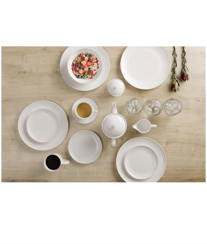 Maxwell & Williams - 370ml White Basics Diamonds Mug - Set of 4