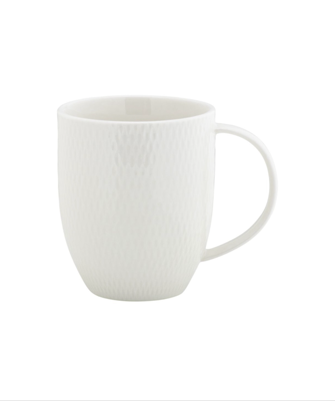 Maxwell & Williams - 370ml White Basics Diamonds Mug - Set of 4