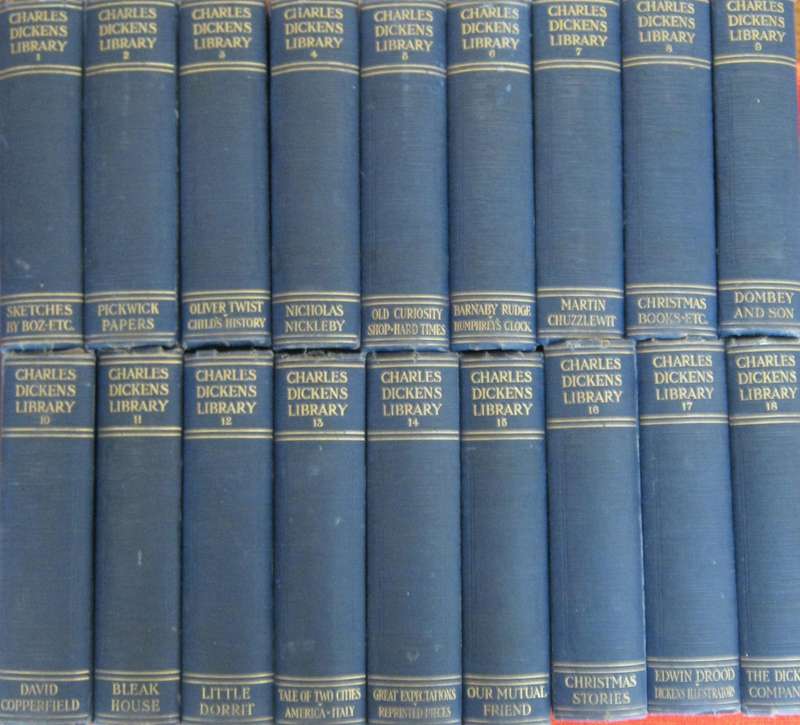 Charles Dickens Library  Complete Set of 18 Volumes.