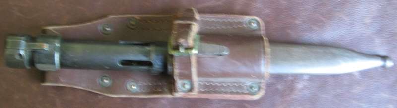 FN | FAL Bayonet with Steel Scabbard & Leather Frog