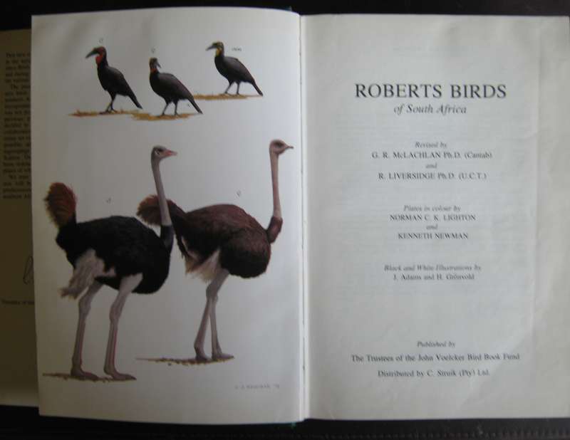 Roberts Birds  of South Africa  G R McLachlan & R Liversidge