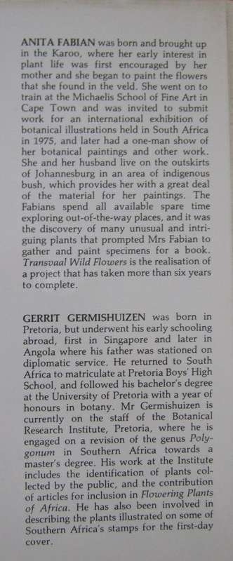 Transvaal Wild Flowers Paintings by: Anita Fabian. Text by Gerrit Germiushuizen