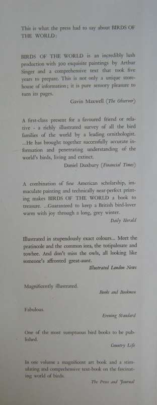 Birds of the World Oliver L. Austin. Illustrated by Arthur Singer.
