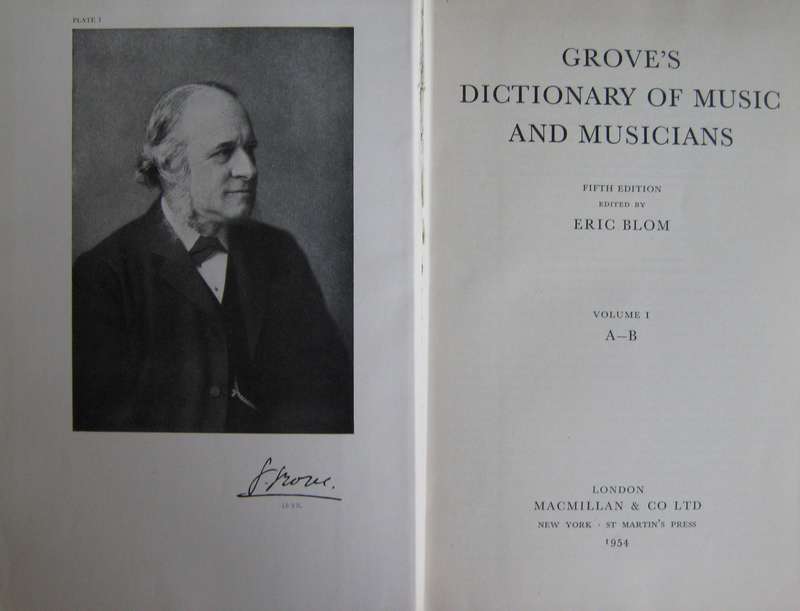 Groves Dictionary of Music Musicians Fifth Edition . Volumes 1  9  and a Supplementary Volume