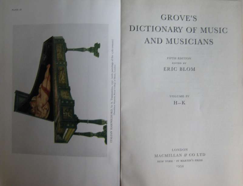 Groves Dictionary of Music Musicians Fifth Edition . Volumes 1  9  and a Supplementary Volume