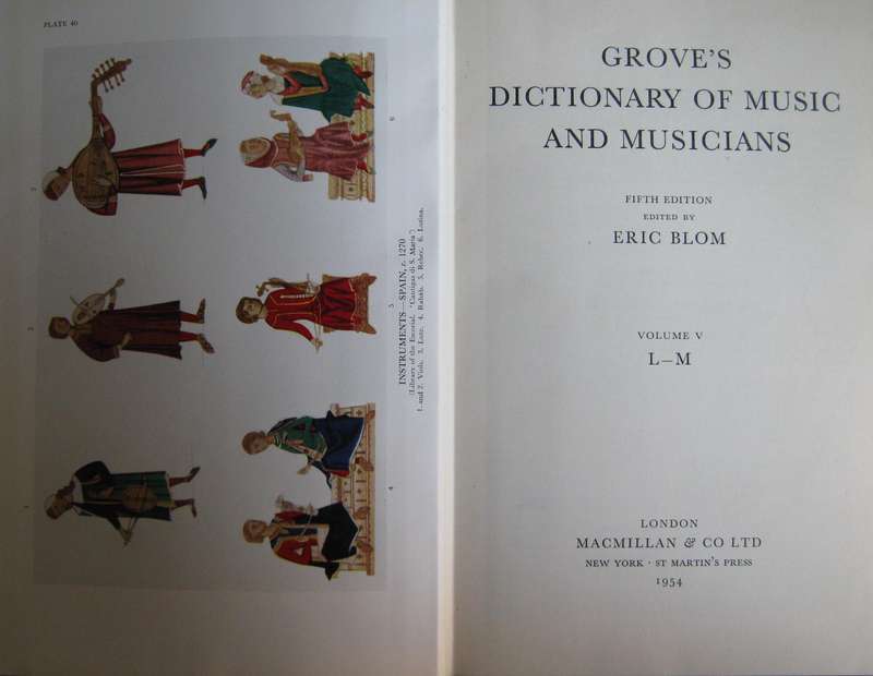 Groves Dictionary of Music Musicians Fifth Edition . Volumes 1  9  and a Supplementary Volume