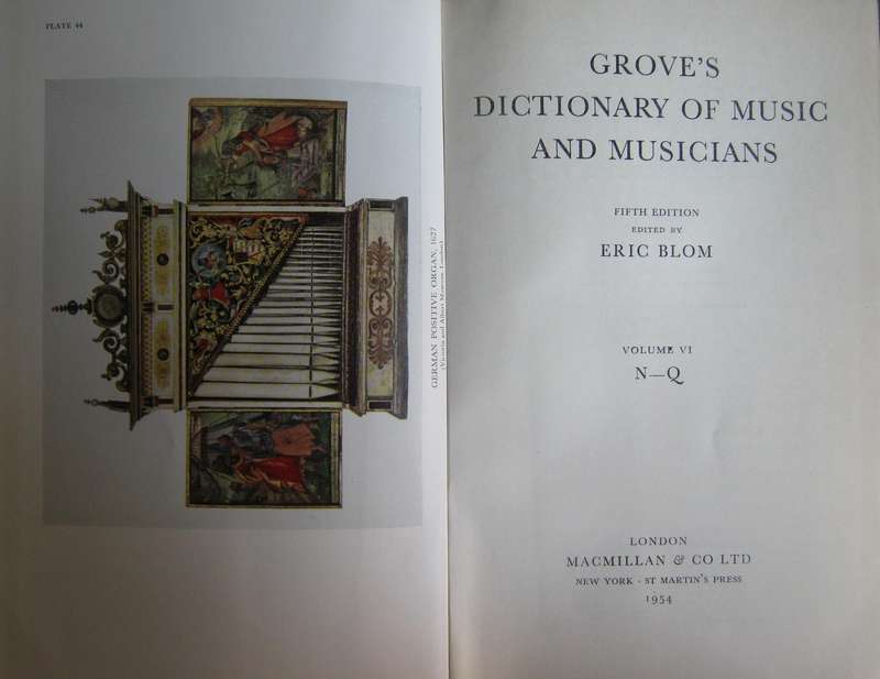 Groves Dictionary of Music Musicians Fifth Edition . Volumes 1  9  and a Supplementary Volume