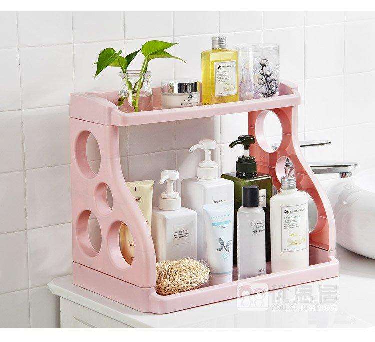 Kitchen storage rack double-layer plastic floor kitchen