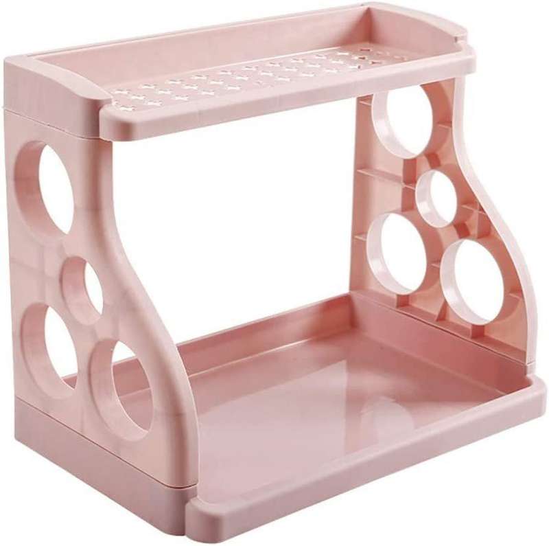 Kitchen storage rack double-layer plastic floor kitchen