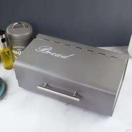 Bread Bin and Durable Large Capacity, for Household Kitchen (Grey)