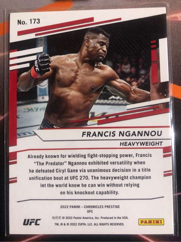 Francis Ngannou BUNDLE of 2 UFC trading cards