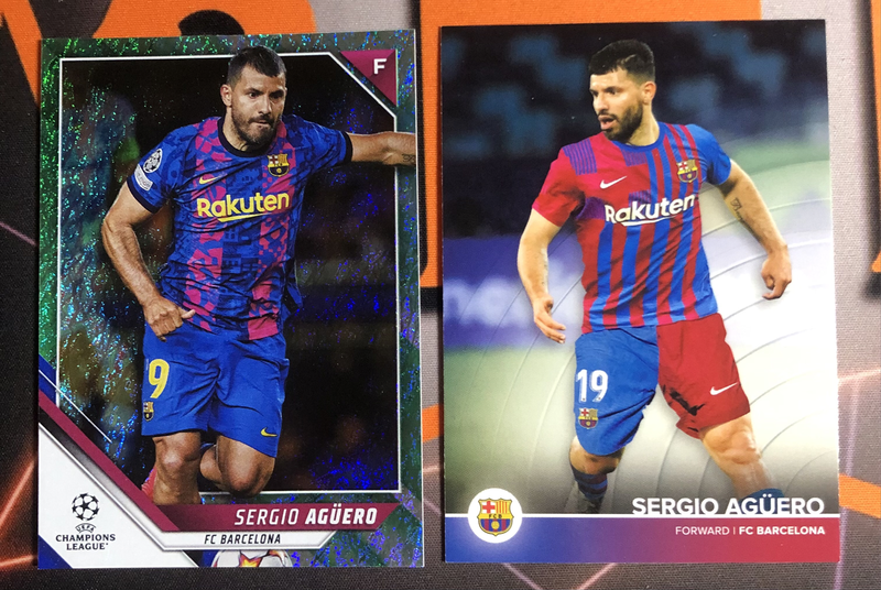 Sergio Aguero BUNDLE of 2 rare DISCOUNTED Soccer trading cards