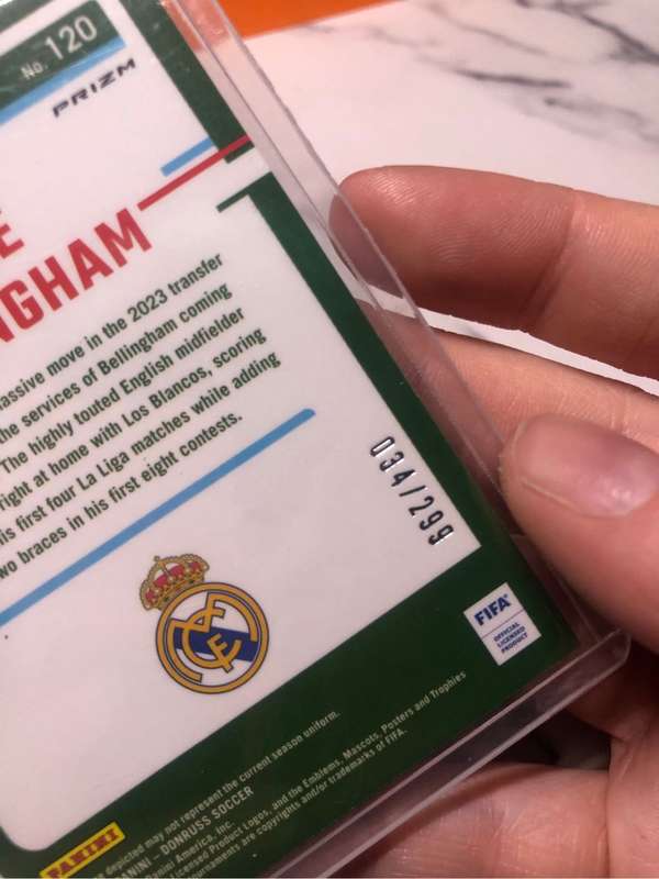Jude Belingham NUMBERED /299 RED Donruss 2023-2024 Soccer trading card
