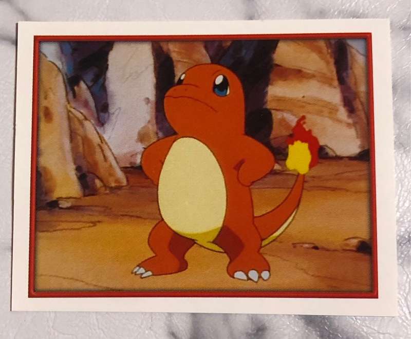 Charmander Very RARE unstuck Pokemon sticker #190 Topps Merlin 2000