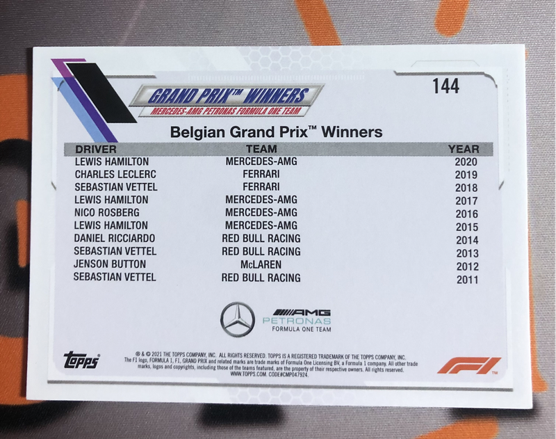 Lewis Hamilton RARE Formula One 2021 F1 Topps Chrome trading card