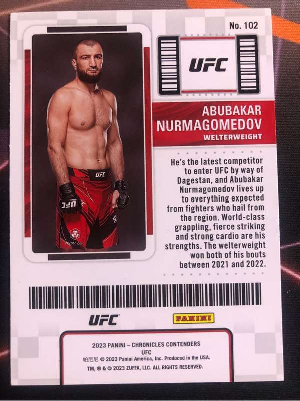 Abubakar Nurmagomedov Season Ticket 2023 Chronicles UFC trading card