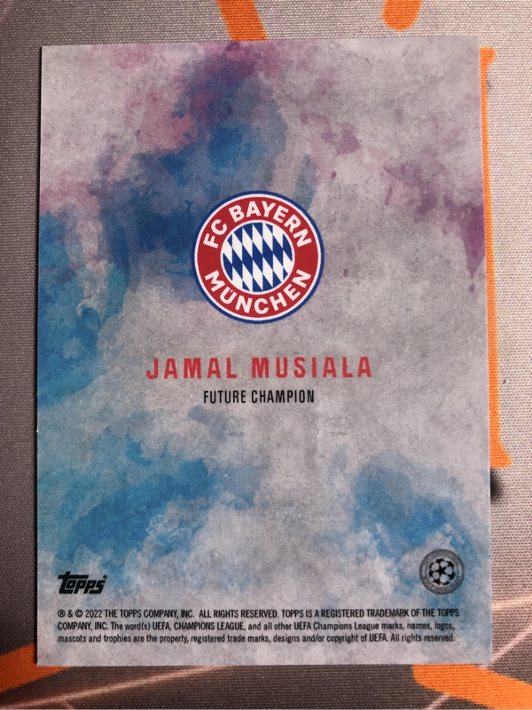 Jamal Musiala Topps 2022 soccer trading card