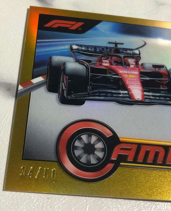 Charles Leclerc GOLD Numbered out of 50 Topps Chrome 2023 F1 Trading card