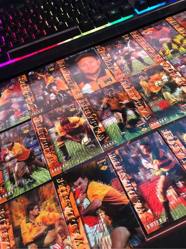 Austrailin Wallabies Rugby 23 of 25 ALMOST COMPLETE SET 1997 Rugby trading cards  a