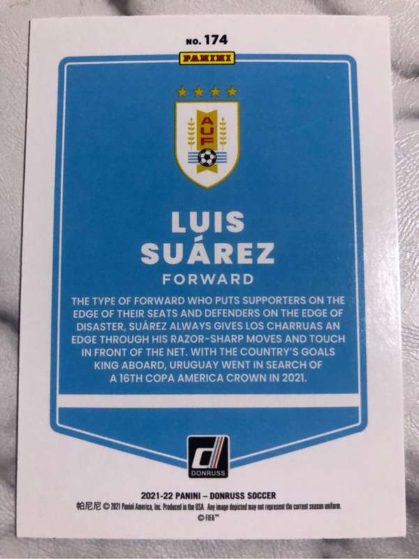 Luis Suarez Donruss 2021 Road to Qatar Soccer trading card