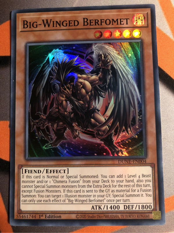 Big-Winged Berformet DUNE-EN004 YuGiOh trading card