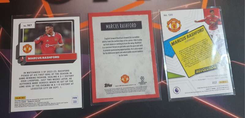 Marcus Rashford RARE lot of 3 parallel premium hobby cards