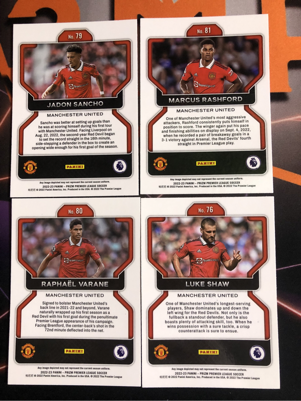 Man United BUNDLE of 4 PRIZM 2022 Soccer trading card