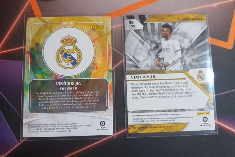 Vini Jnr Lot of 2 RARE base cards from 2021 chronicles
