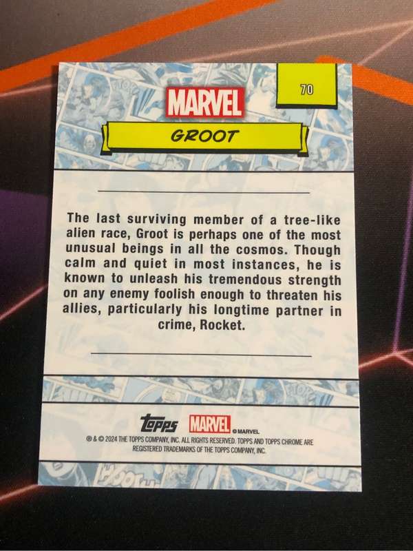 GROOT Topps Chrome 2024 Marvel trading card